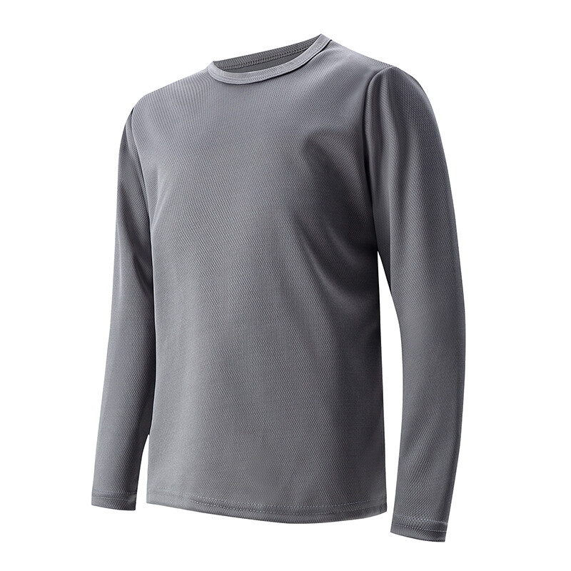 Bērnu vienkrāsains sporta ātri žūstošs T-krekls ar garām piedurknēm Zēniem un meitenēm skriešanas pamatsports ar garām piedurknēm apaļa kakla izgriezums T