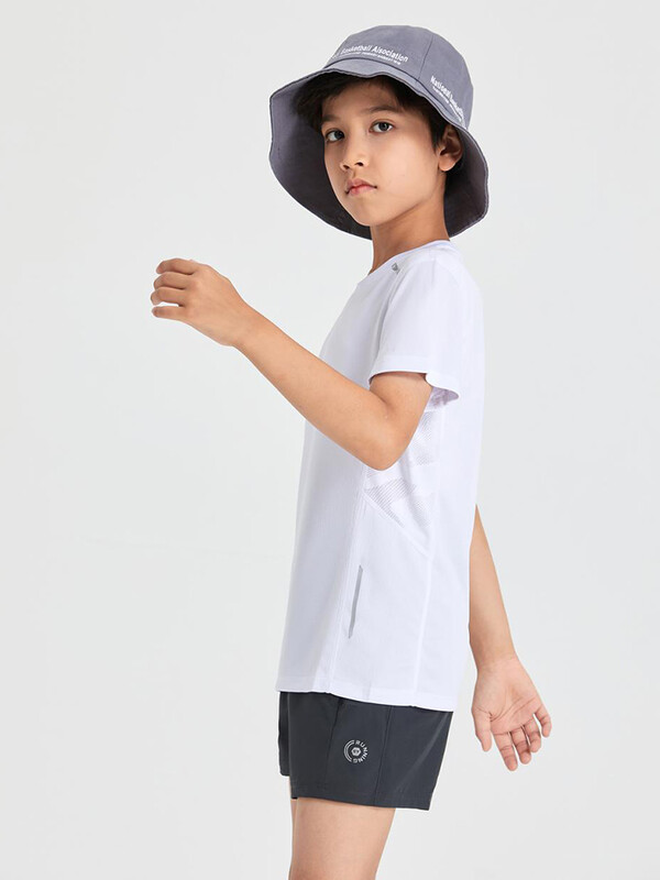 Vasaras ātri žūstošs, sviedrus absorbējošs bērniem pusaudžiem, sportam, skriešanai, T-krekls ar īsām piedurknēm Ērts, elpojošs, ātri žūstošs tops