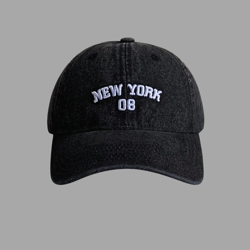 New York 08 Kaubojska bejzbolska kapa, šeširi uniseks, ljetna, bejzbolska kapa s monogramom, šešir s ravnim obodom, kapa s pačjim jezikom