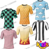 Kids Demon Slayer Cartoon Anime Surf Clothing BJJ MMA Boys Rash Guard Diving T-shirt Sight Swimwear Summer Beach Floatsuit Girls