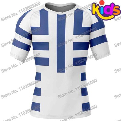 Kids Demon Slayer Cartoon Anime Surf Clothing BJJ MMA Boys Rash Guard Diving T-shirt Sight Swimwear Summer Beach Floatsuit Girls
