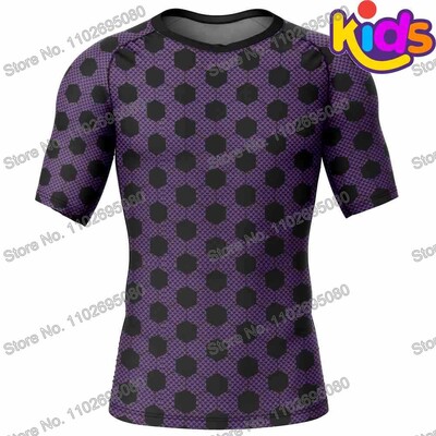 Kids Demon Slayer Cartoon Anime Surf Clothing BJJ MMA Boys Rash Guard Diving T-shirt Sight Swimwear Summer Beach Floatsuit Girls