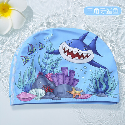 PU pārklājums multfilmu bērnu peldcepure 1-7 gadus veciem zēniem meitenēm Elestic peldcepure duša pludmales baseina piederumi