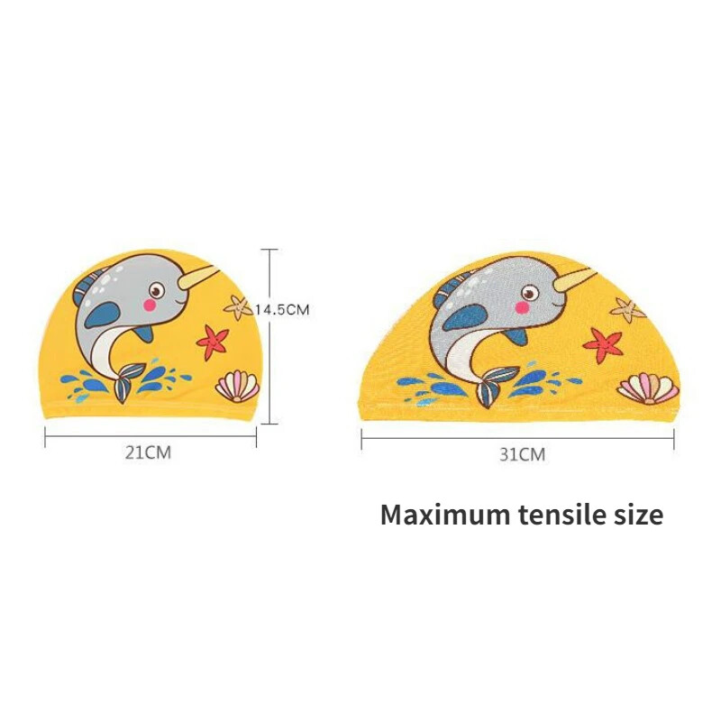 PU pārklājums multfilmu bērnu peldcepure 1-7 gadus veciem zēniem meitenēm Elestic peldcepure duša pludmales baseina piederumi
