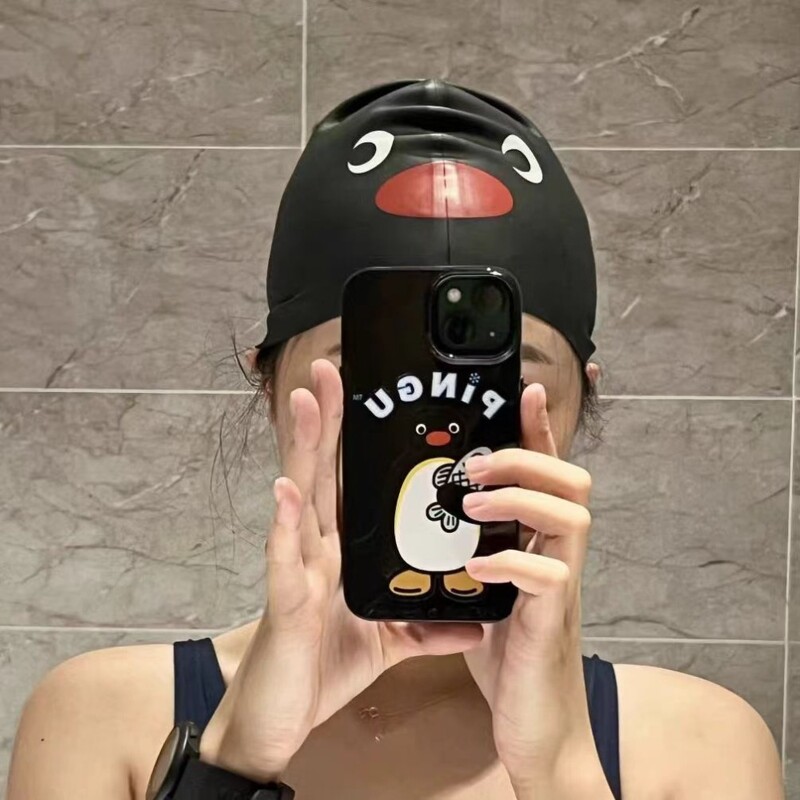 Jauna elastīga peldcepure Jauka karikatūra palielināta silikona peldcepure Ērta profesionāla ausu aizsardzība droša peldēšanas cepure