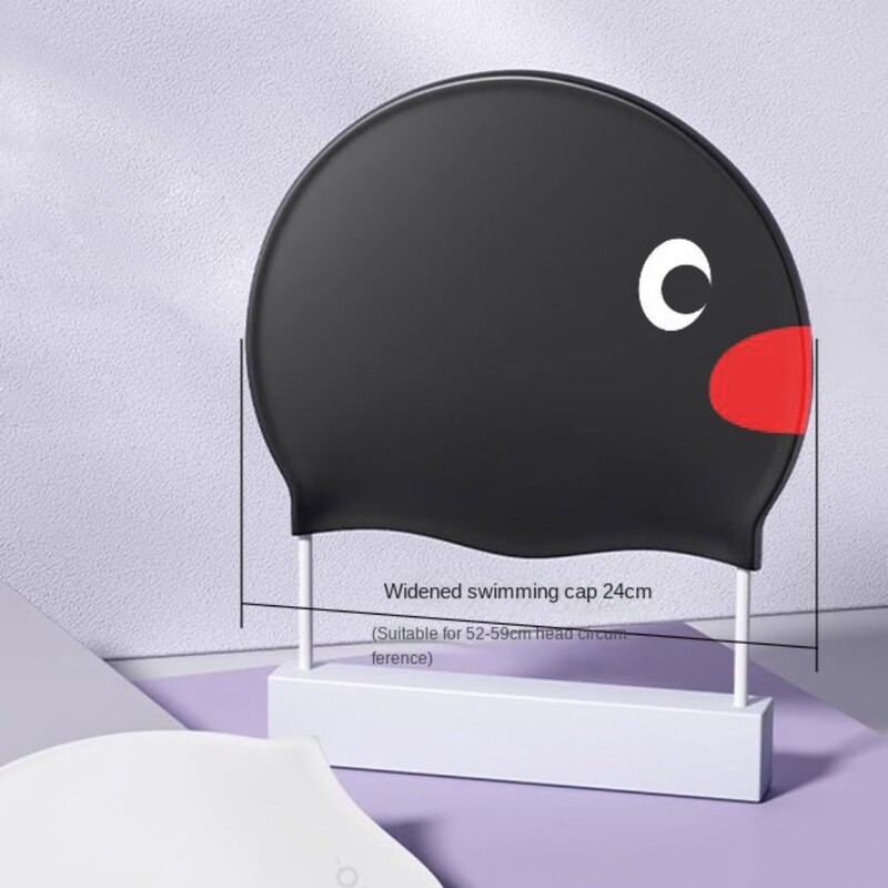 Jauna elastīga peldcepure Jauka karikatūra palielināta silikona peldcepure Ērta profesionāla ausu aizsardzība droša peldēšanas cepure