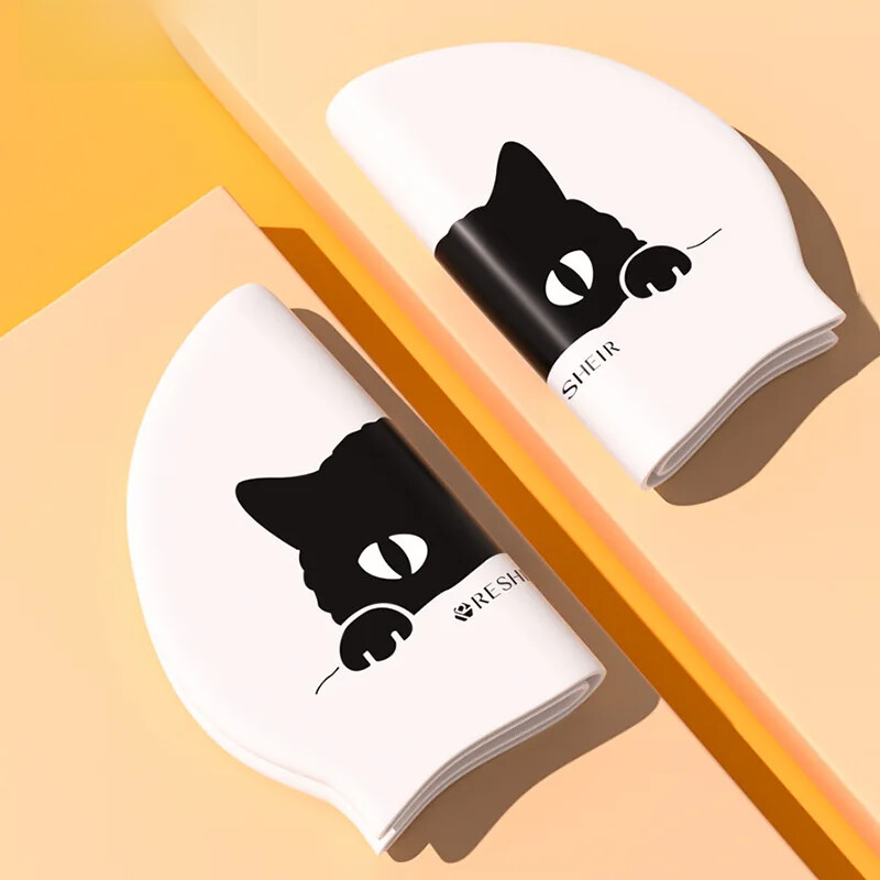 Sieviešu silikona augstas elastības profesionāla ūdensnecaurlaidīga matu ausu aizsardzības galvas vāciņš, nesavelkas vīriešu peldcepure