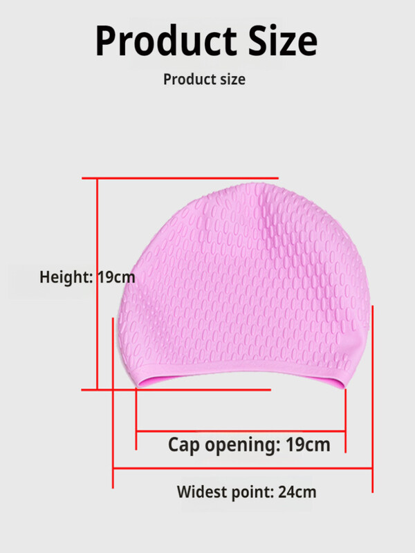 Silikonska kapa za plivanje s dugom kosom (neklizajuća zaštita za uši, vodootporan trening)