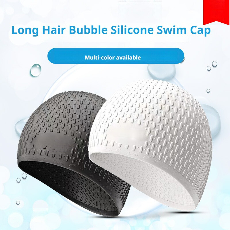 Silikonska kapa za plivanje s dugom kosom (neklizajuća zaštita za uši, vodootporan trening)
