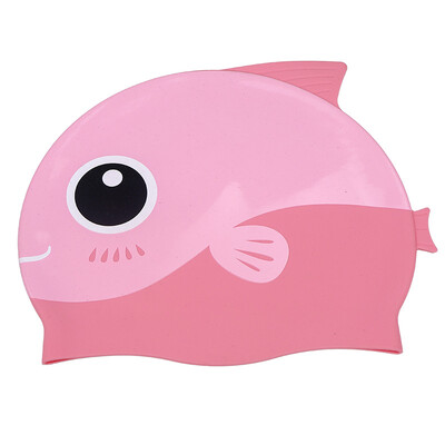 Удобна детска шапка за плуване против протичане Силиконова шапка за плуване с форма на симпатична рибка със защита за дълга коса за момчета и момичета