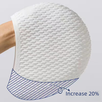 Голяма силиконова шапка за плуване Допълнителен дизайн с мехурчета Висока еластичност Водоустойчива защита за уши Подходяща дълга коса