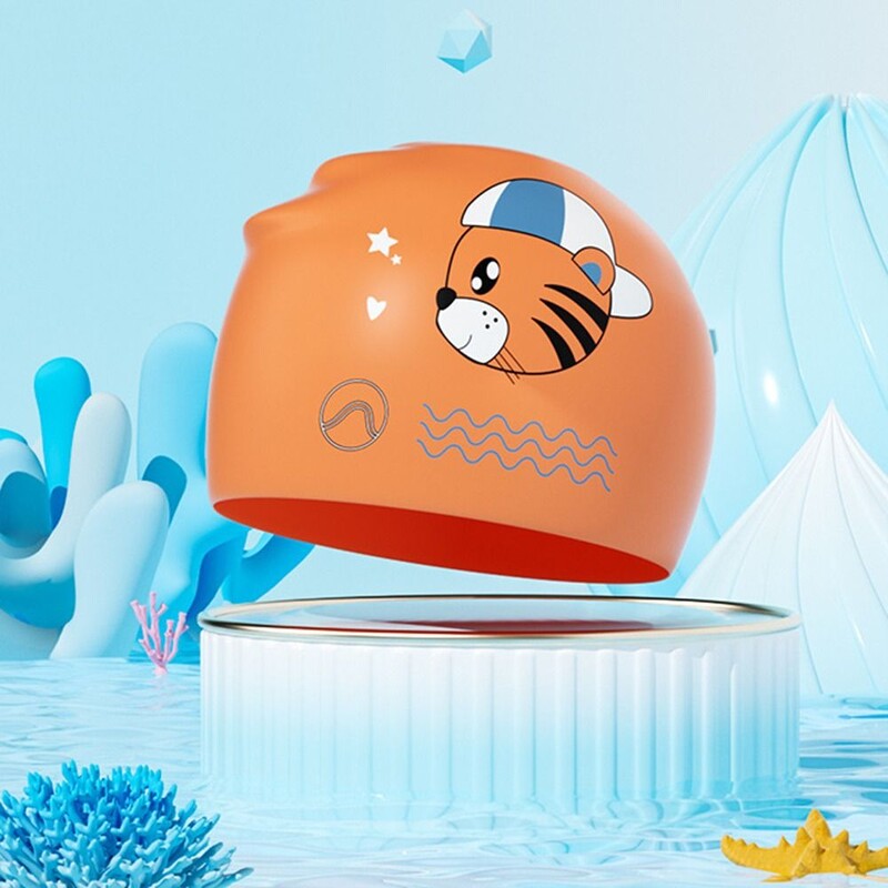 Silikona peldcepures aizsargā ausis gariem matiem ūdensizturīgas dušas cepures Īpaši plānas bērnu peldcepures