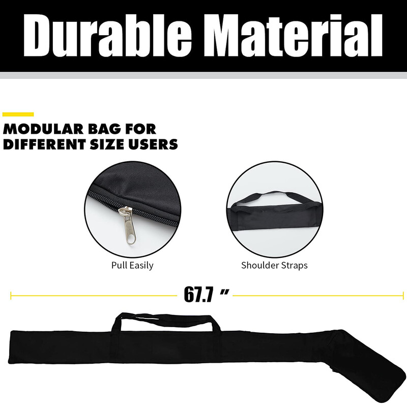 Kaasaskantav ühe õlaga jäähokikepi kott Kvaliteetne must hele veekindel kepp, reguleeritav hokikepi jaoks