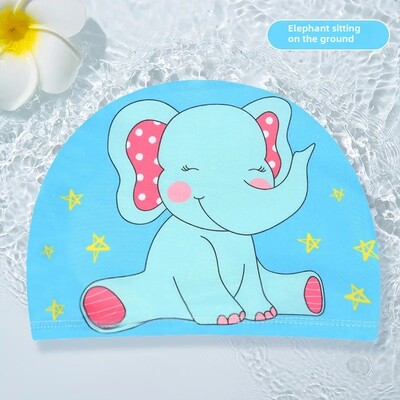 Jauka multfilmu bērnu peldcepure unisex bērnu vannas cepure Augstas kvalitātes auduma vāciņš vairumtirdzniecība OEM pasūtījuma apdrukāta bērnu cepure