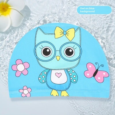 Jauka multfilmu bērnu peldcepure unisex bērnu vannas cepure Augstas kvalitātes auduma vāciņš vairumtirdzniecība OEM pasūtījuma apdrukāta bērnu cepure