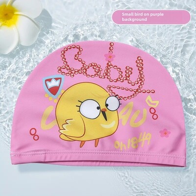 Jauka multfilmu bērnu peldcepure unisex bērnu vannas cepure Augstas kvalitātes auduma vāciņš vairumtirdzniecība OEM pasūtījuma apdrukāta bērnu cepure