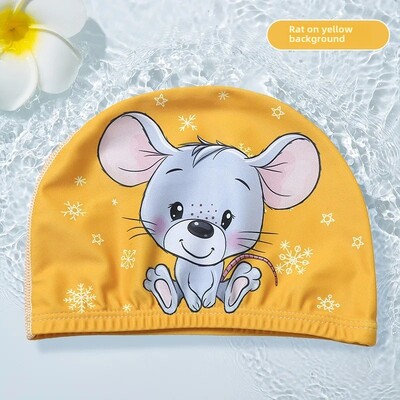 Jauka multfilmu bērnu peldcepure unisex bērnu vannas cepure Augstas kvalitātes auduma vāciņš vairumtirdzniecība OEM pasūtījuma apdrukāta bērnu cepure