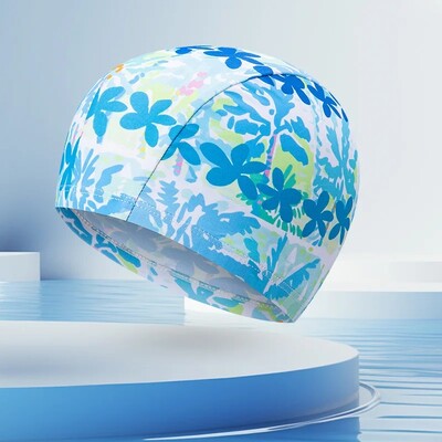 Bērnu multfilmu apdruka, ērta peldcepure zīdaiņiem, peldoša elastīga cepure, sieviešu mazo skolēnu peldēšanas aprīkojums