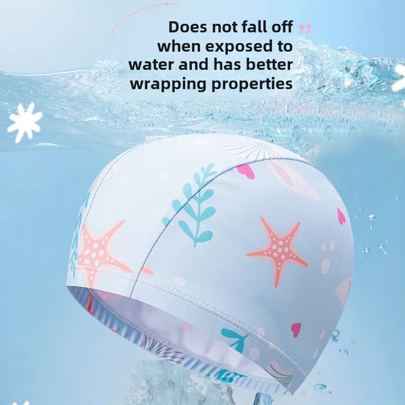 Bērnu multfilmu apdruka, ērta peldcepure zīdaiņiem, peldoša elastīga cepure, sieviešu mazo skolēnu peldēšanas aprīkojums