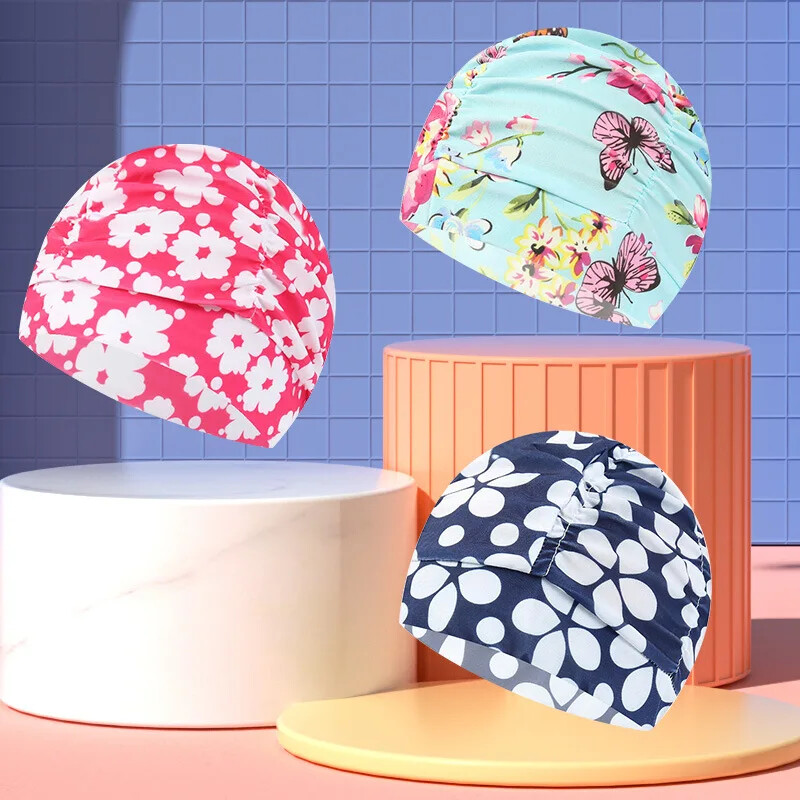 Modes ziedu peldcepure pieaugušajiem, ērta, liela izmēra vienkrāsaina, matiem piemērota, gariem matiem piemērota vairumtirdzniecības cepure