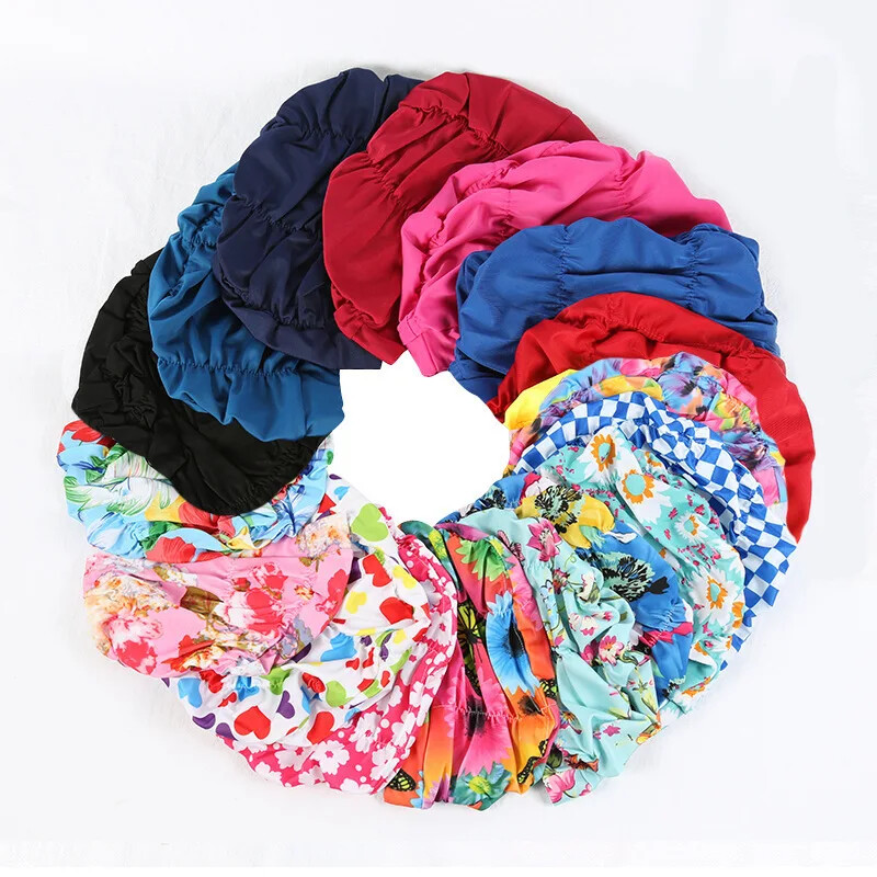 Modes ziedu peldcepure pieaugušajiem, ērta, liela izmēra vienkrāsaina, matiem piemērota, gariem matiem piemērota vairumtirdzniecības cepure