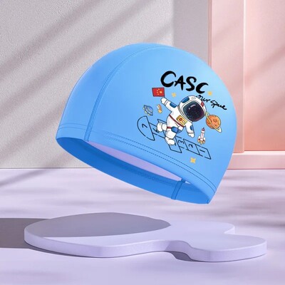 Jauna dizaina PU slāņa bērnu peldcepure, ūdensnecaurlaidīga brīvi pieguļoša multfilma, jauks stils vidējiem un maziem bērniem vairumtirdzniecība