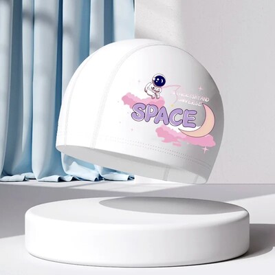 Jauna dizaina PU slāņa bērnu peldcepure, ūdensnecaurlaidīga brīvi pieguļoša multfilma, jauks stils vidējiem un maziem bērniem vairumtirdzniecība