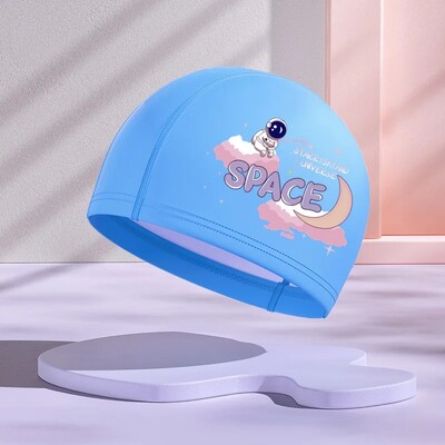 Jauna dizaina PU slāņa bērnu peldcepure, ūdensnecaurlaidīga brīvi pieguļoša multfilma, jauks stils vidējiem un maziem bērniem vairumtirdzniecība