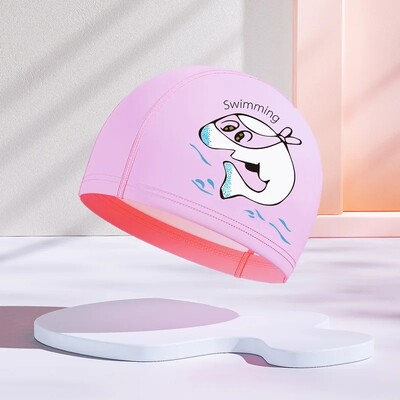 Jauna dizaina PU slāņa bērnu peldcepure, ūdensnecaurlaidīga brīvi pieguļoša multfilma, jauks stils vidējiem un maziem bērniem vairumtirdzniecība