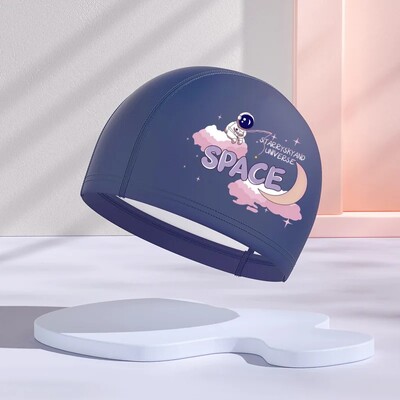 Jauna dizaina PU slāņa bērnu peldcepure, ūdensnecaurlaidīga brīvi pieguļoša multfilma, jauks stils vidējiem un maziem bērniem vairumtirdzniecība