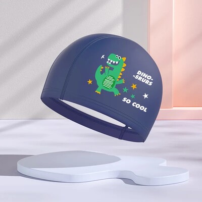 Jauna dizaina PU slāņa bērnu peldcepure, ūdensnecaurlaidīga brīvi pieguļoša multfilma, jauks stils vidējiem un maziem bērniem vairumtirdzniecība