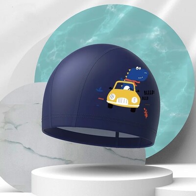 Jauna dizaina PU slāņa bērnu peldcepure, ūdensnecaurlaidīga brīvi pieguļoša multfilma, jauks stils vidējiem un maziem bērniem vairumtirdzniecība