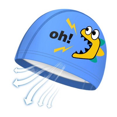 Bērnu peldcepure Ērta galvu nosedzoša cepure Jauki multfilmu peldēšanas apģērbi un aprīkojums meitenēm zēniem tīņiem, mazuļiem ausīm