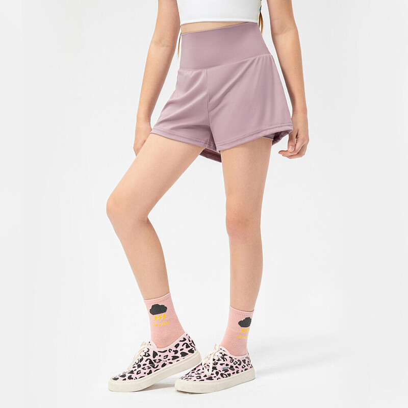 Quick Dry Girls Teniss Badmintons Sporta šorti Brīvi Viltus Divdaļīgas Īsas Bikses Vingrinājumi Apakšpuses Skriešanas trenažieru zāle Jogas šorti