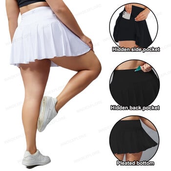 Γυναικεία φούστα τένις Plus Size Skorts μπάντμιντον Casual workout Σορτς γυμναστικής γυμναστικής τρέξιμο Πλισέ φούστα Oversize Γυναικεία αθλητικά ρούχα