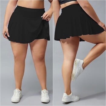 Γυναικεία φούστα τένις Plus Size Skorts μπάντμιντον Casual workout Σορτς γυμναστικής γυμναστικής τρέξιμο Πλισέ φούστα Oversize Γυναικεία αθλητικά ρούχα