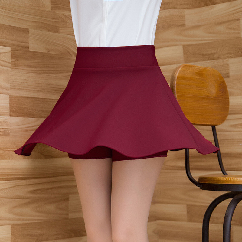 Naiste suures suuruses lihtsad, mitmekülgsed venivad, laienevad vabaaja mini-rulluisuseelikud Kawaii Harajuku korea stiilis tenniseseelikud