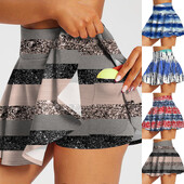 Naiste kõrge vöökohaga tenniseseelik plisseeritud seelik Naiste lühikesed püksid taskutega püksid pulma seelik