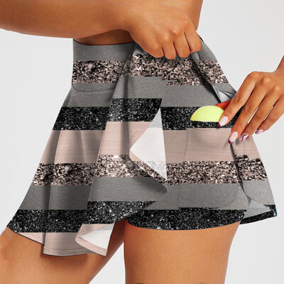 Naiste kõrge vöökohaga tenniseseelik plisseeritud seelik Naiste lühikesed püksid taskutega püksid pulma seelik