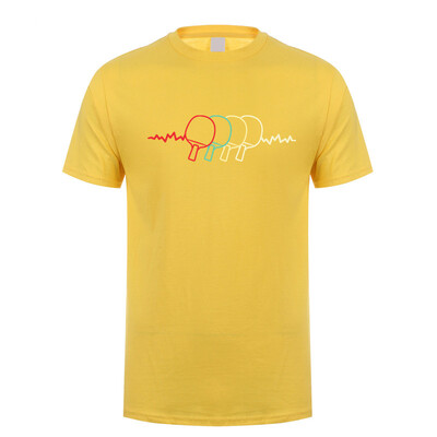 Πινγκ πονγκ Heartbeat T-shirt Καλοκαιρινό ανδρικό κοντομάνικο βαμβακερό μπλουζάκι πινγκ πονγκ Ανδρικά μπλουζάκια μπλουζάκια με ρούχα TP-013