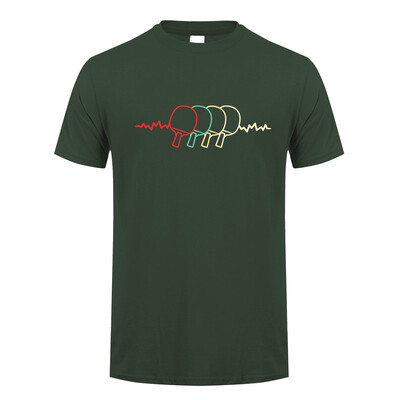 Πινγκ πονγκ Heartbeat T-shirt Καλοκαιρινό ανδρικό κοντομάνικο βαμβακερό μπλουζάκι πινγκ πονγκ Ανδρικά μπλουζάκια μπλουζάκια με ρούχα TP-013