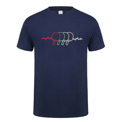 Πινγκ πονγκ Heartbeat T-shirt Καλοκαιρινό ανδρικό κοντομάνικο βαμβακερό μπλουζάκι πινγκ πονγκ Ανδρικά μπλουζάκια μπλουζάκια με ρούχα TP-013