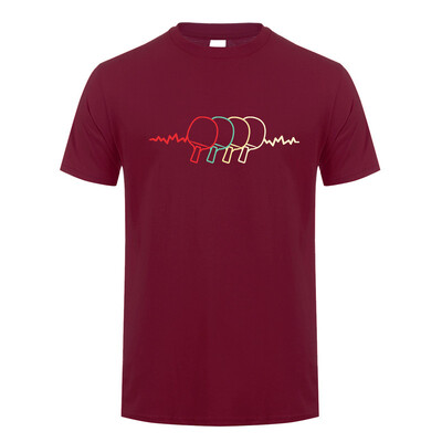 Πινγκ πονγκ Heartbeat T-shirt Καλοκαιρινό ανδρικό κοντομάνικο βαμβακερό μπλουζάκι πινγκ πονγκ Ανδρικά μπλουζάκια μπλουζάκια με ρούχα TP-013