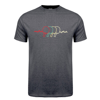 Πινγκ πονγκ Heartbeat T-shirt Καλοκαιρινό ανδρικό κοντομάνικο βαμβακερό μπλουζάκι πινγκ πονγκ Ανδρικά μπλουζάκια μπλουζάκια με ρούχα TP-013