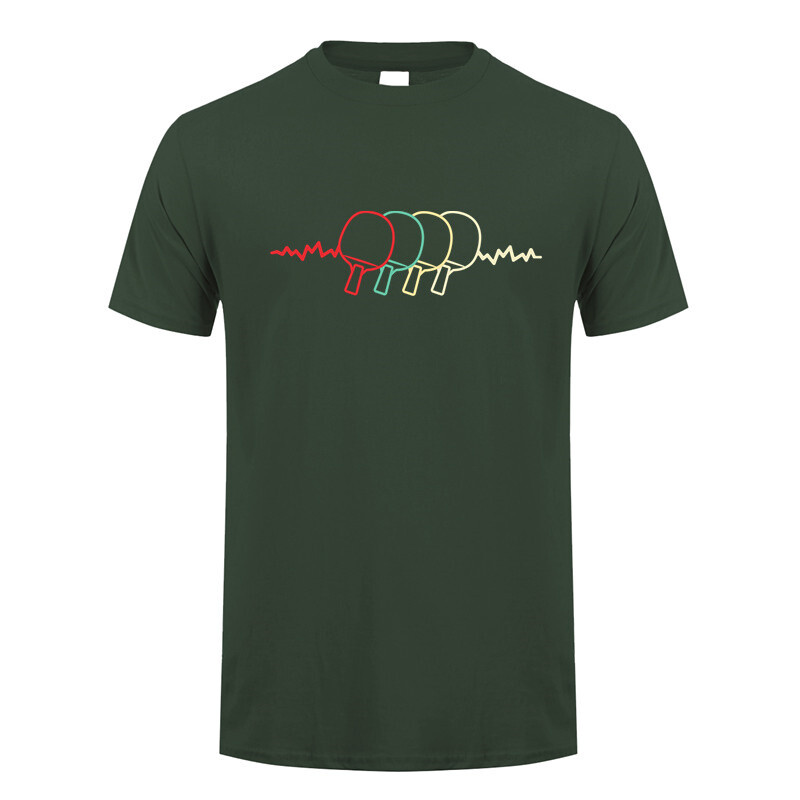 Πινγκ πονγκ Heartbeat T-shirt Καλοκαιρινό ανδρικό κοντομάνικο βαμβακερό μπλουζάκι πινγκ πονγκ Ανδρικά μπλουζάκια μπλουζάκια με ρούχα TP-013