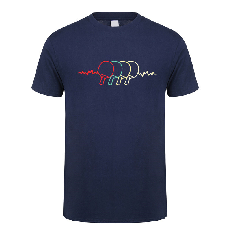 Πινγκ πονγκ Heartbeat T-shirt Καλοκαιρινό ανδρικό κοντομάνικο βαμβακερό μπλουζάκι πινγκ πονγκ Ανδρικά μπλουζάκια μπλουζάκια με ρούχα TP-013