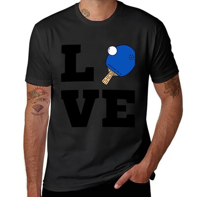 I Love Ping Pong Blue - Pingpong Lauatennisemängija Sportlane Spordiarmastaja T-särk suveriided meeste graafilised T-särgid anime