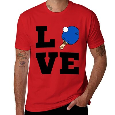 I Love Ping Pong Blue - Pingpong Table Tennis Player Atlete Sports Lover T-Shirt ljetna odjeća muške grafičke majice anime
