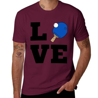 I Love Ping Pong Blue - Pingpong Table Tennis Player Atlete Sports Lover T-Shirt ljetna odjeća muške grafičke majice anime