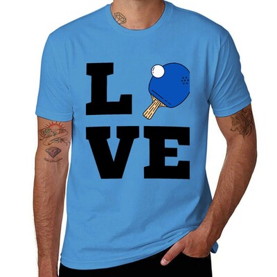 I Love Ping Pong Blue - Pingpong Table Tennis Player Atlete Sports Lover T-Shirt ljetna odjeća muške grafičke majice anime